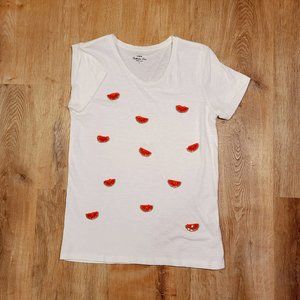 J. Crew Collection Tee Beaded Watermellon